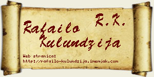 Rafailo Kulundžija vizit kartica